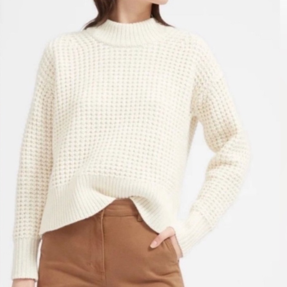 Everlane Cream Chunky Knit Sweater Wool Cashmere XS